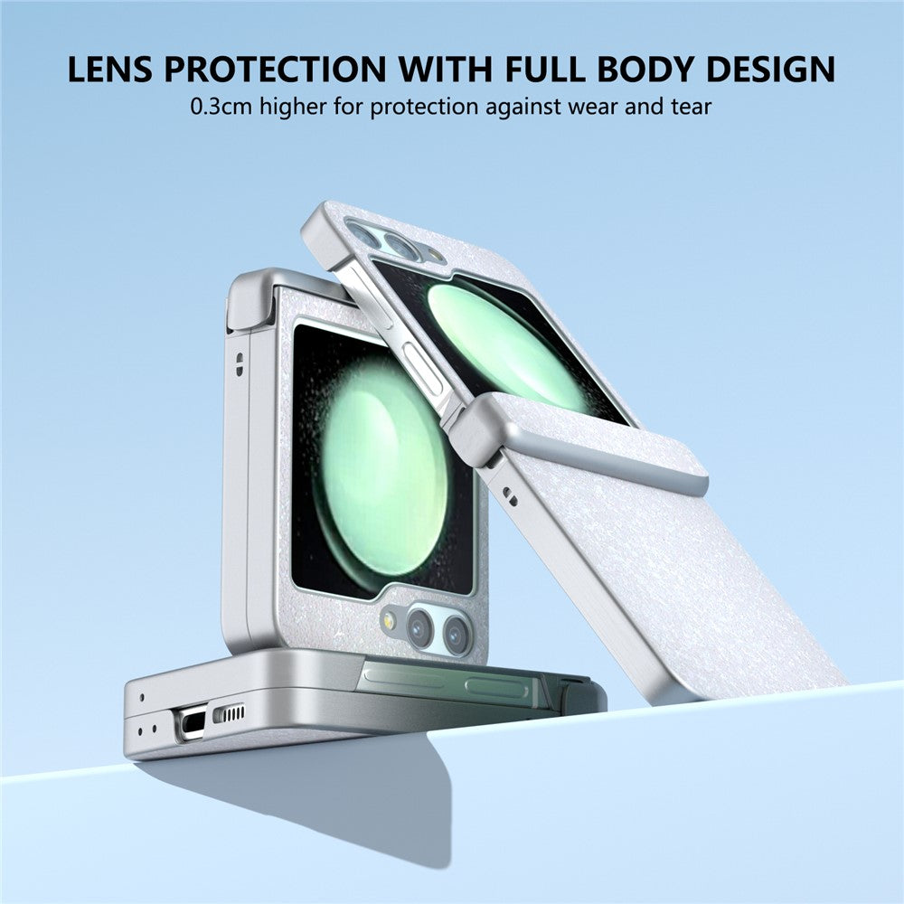 For Samsung Galaxy Z Flip7 FE 5G / Z Flip6 5G Phone Case Wholesale PC+PU Leather Phone Shell - White