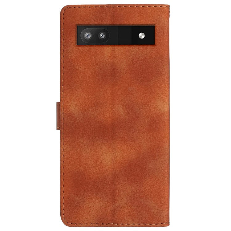 For Google Pixel 8a Wholesale Magnetic Phone Case PU Leather Stand Phone Cover Wallet - Brown