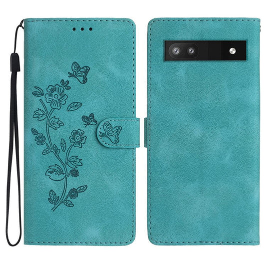 For Google Pixel 8a Wholesale Magnetic Phone Case PU Leather Stand Phone Cover Wallet - Sky Blue