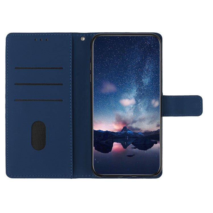 For Google Pixel 8a Wholesale Phone Case Imprinted Rhombus Wallet Phone Stand Cover - Blue
