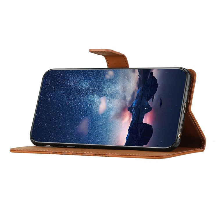 For Google Pixel 8a Wholesale Phone Case Imprinted Rhombus Wallet Phone Stand Cover - Brown