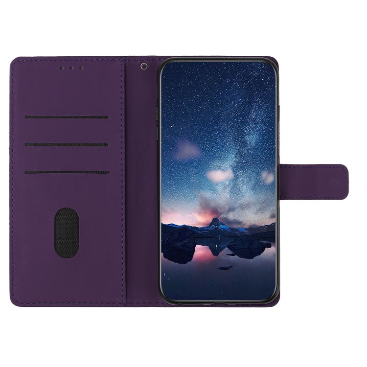 For Google Pixel 8a Wholesale Phone Case Imprinted Rhombus Wallet Phone Stand Cover - Purple