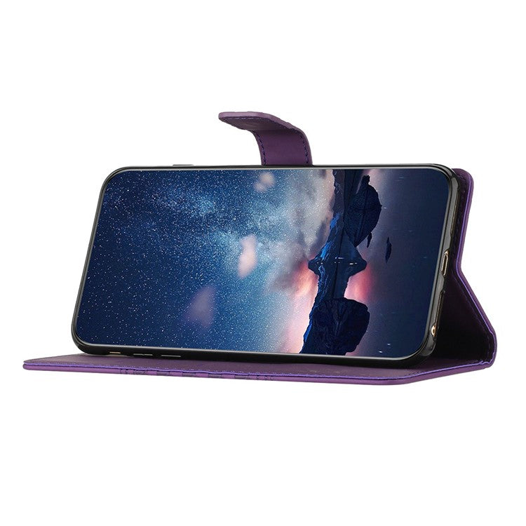 For Google Pixel 8a Wholesale Phone Case Imprinted Rhombus Wallet Phone Stand Cover - Purple