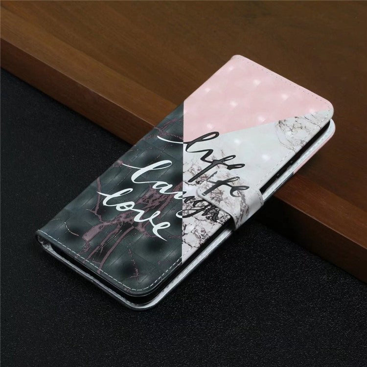 For Google Pixel 8a Mobile Phone Case 3D Pattern Printing Leather Cover - Tri-Color Marble