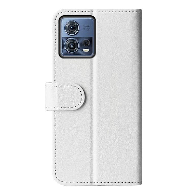 For Motorola Moto S30 Pro 5G / Edge 30 Fusion 5G Crazy Horse Texture Folio Flip PU Leather Cover Stand Wallet Anti-scratch Phone Case - White