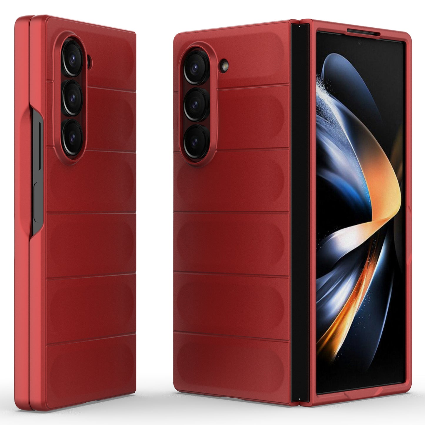 For Samsung Galaxy Z Fold6 5G Case Rugged Hard PC Folding Phone Cover - Red