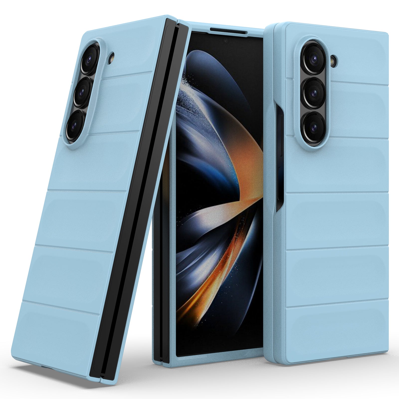 For Samsung Galaxy Z Fold6 5G Case Rugged Hard PC Folding Phone Cover - Baby Blue