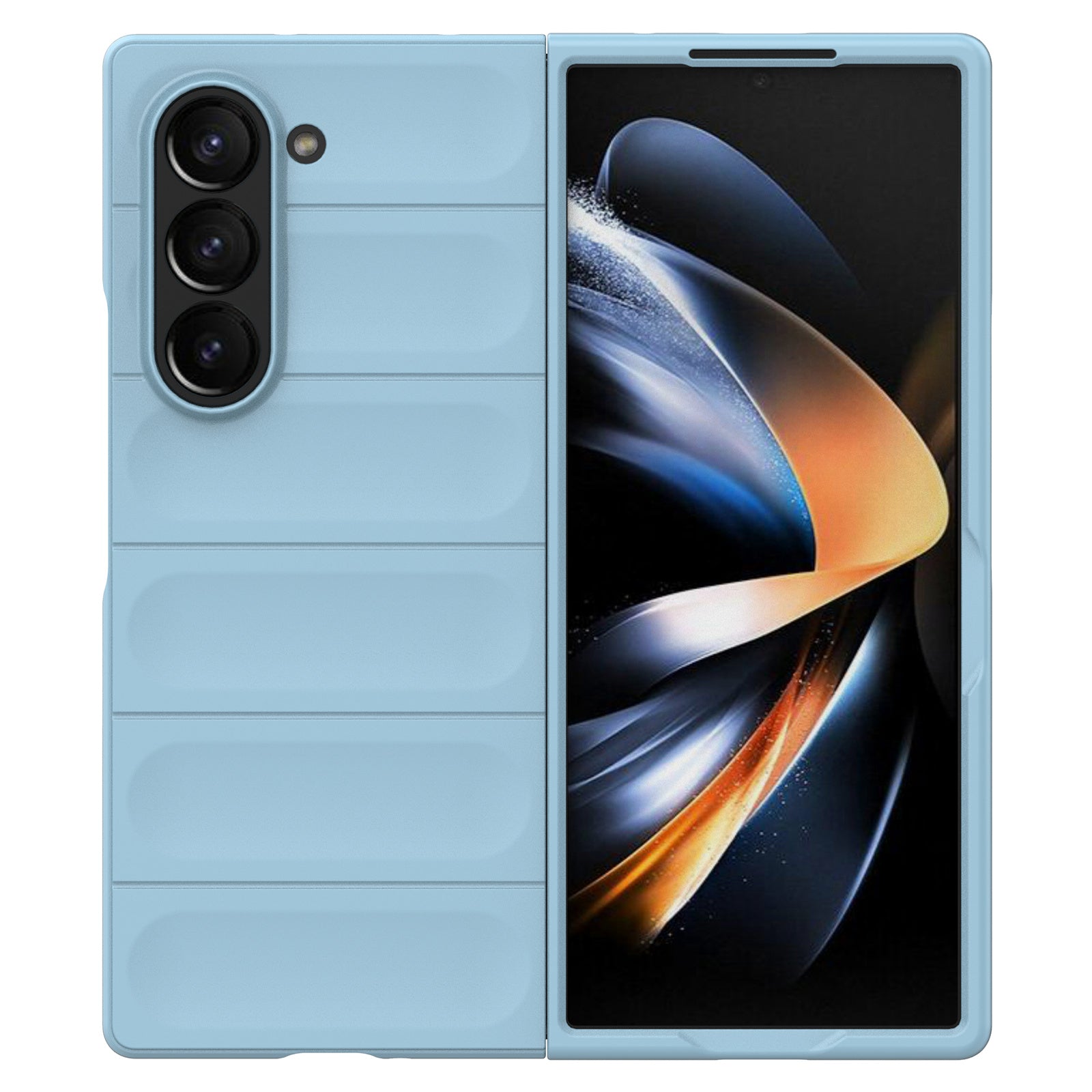 For Samsung Galaxy Z Fold6 5G Case Rugged Hard PC Folding Phone Cover - Baby Blue