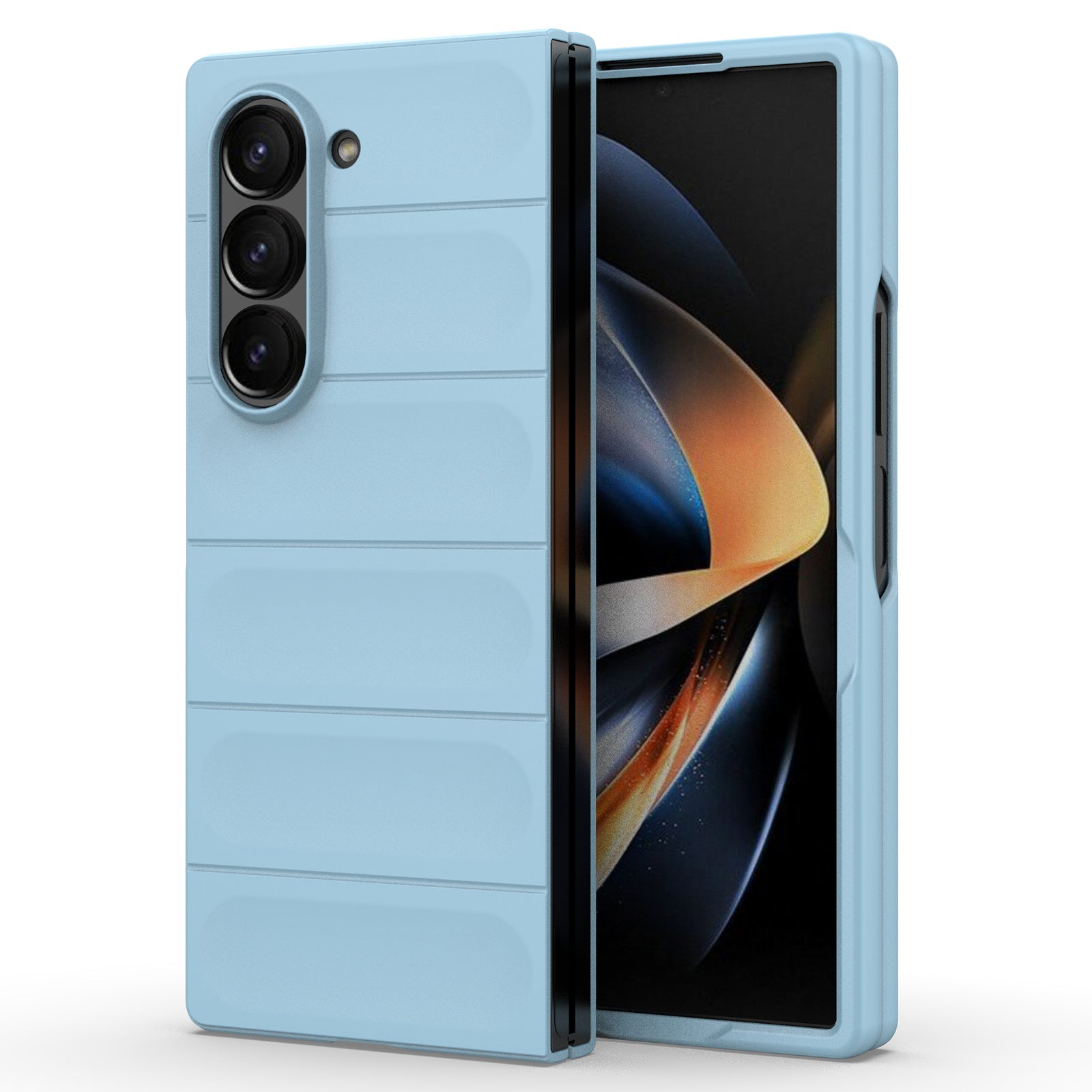For Samsung Galaxy Z Fold6 5G Case Rugged Hard PC Folding Phone Cover - Baby Blue