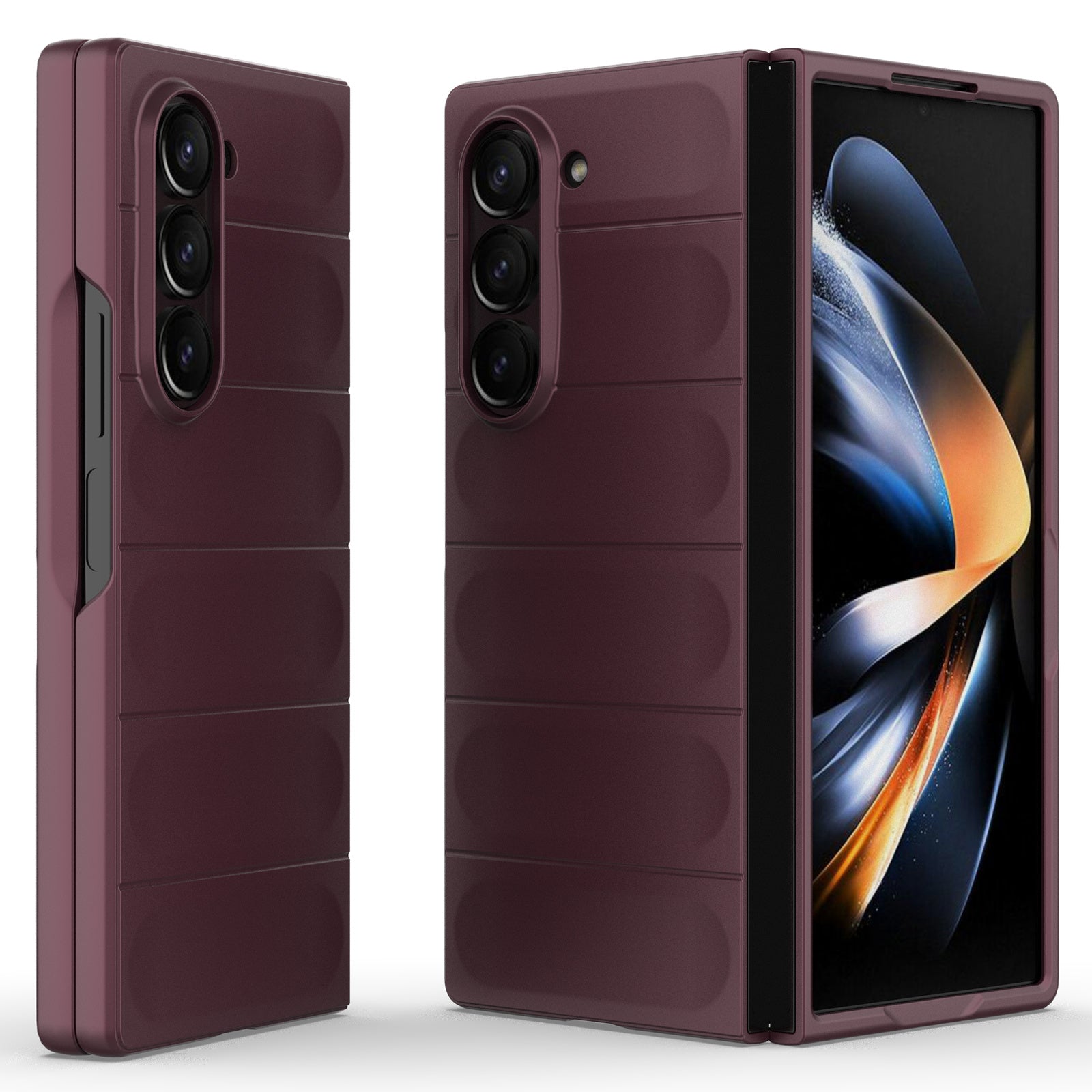 For Samsung Galaxy Z Fold6 5G Case Rugged Hard PC Folding Phone Cover - Wine Red
