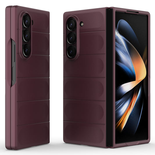 For Samsung Galaxy Z Fold6 5G Case Rugged Hard PC Folding Phone Cover - Wine Red