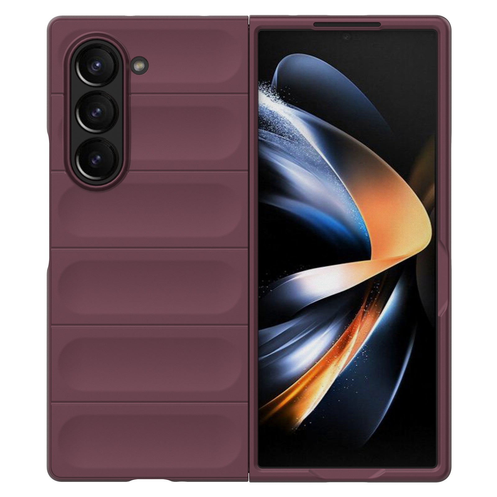 For Samsung Galaxy Z Fold6 5G Case Rugged Hard PC Folding Phone Cover - Wine Red