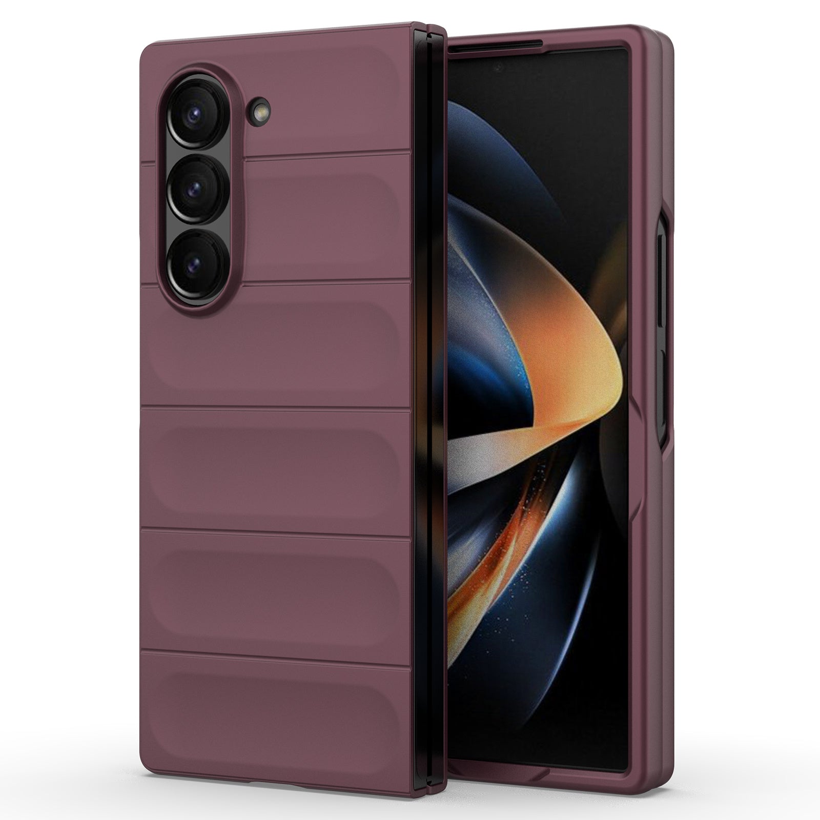 For Samsung Galaxy Z Fold6 5G Case Rugged Hard PC Folding Phone Cover - Wine Red
