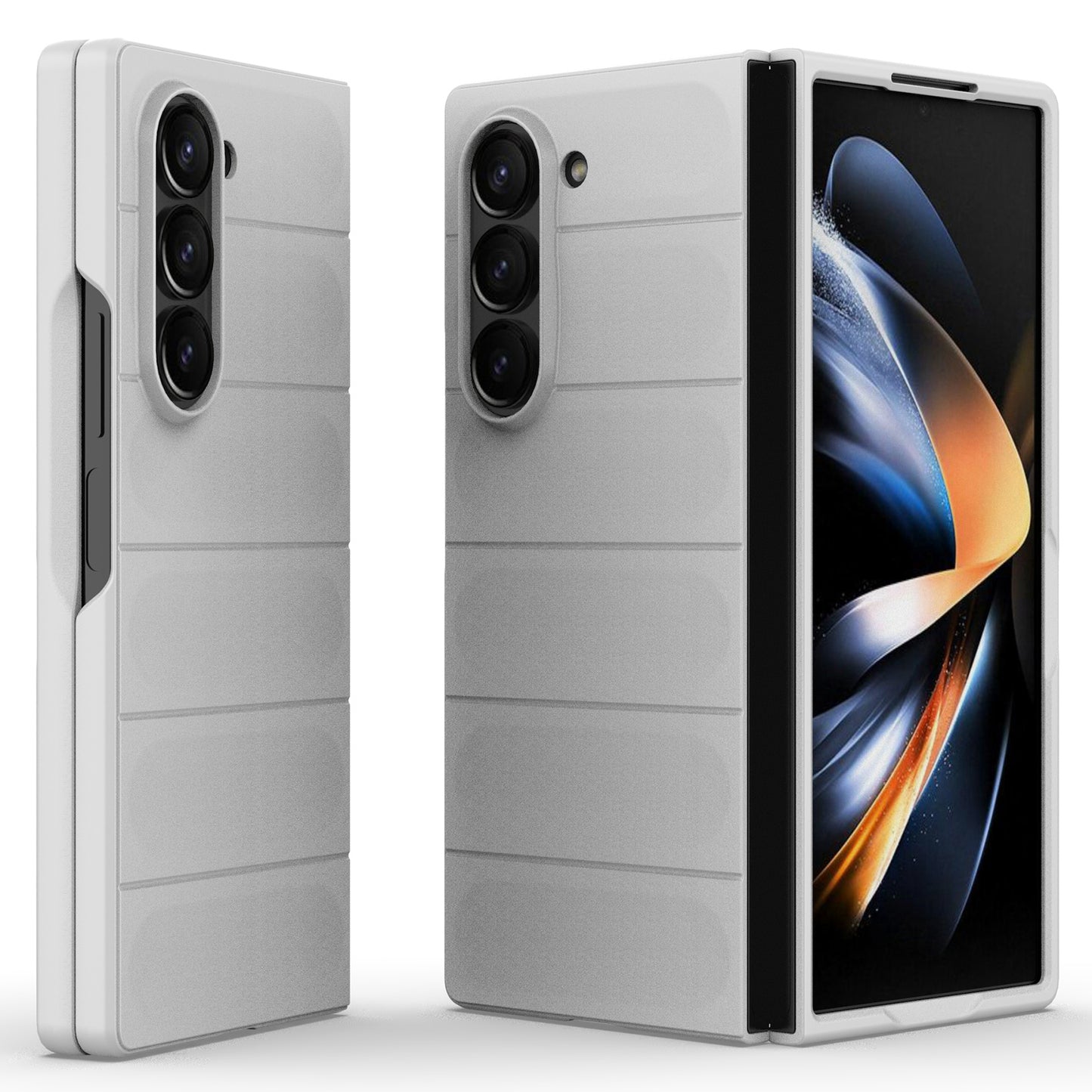 For Samsung Galaxy Z Fold6 5G Case Rugged Hard PC Folding Phone Cover - White