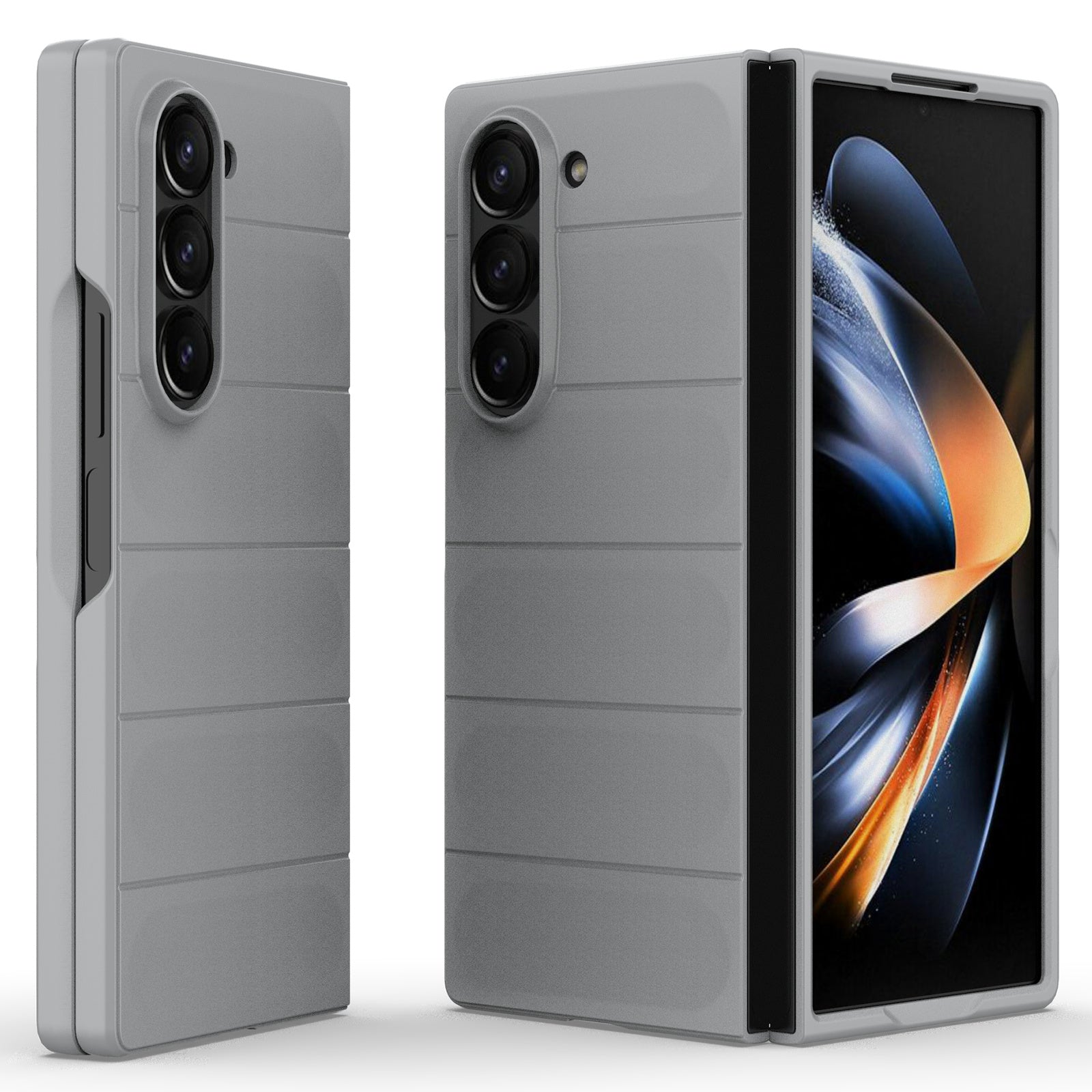 For Samsung Galaxy Z Fold6 5G Case Rugged Hard PC Folding Phone Cover - Light Grey