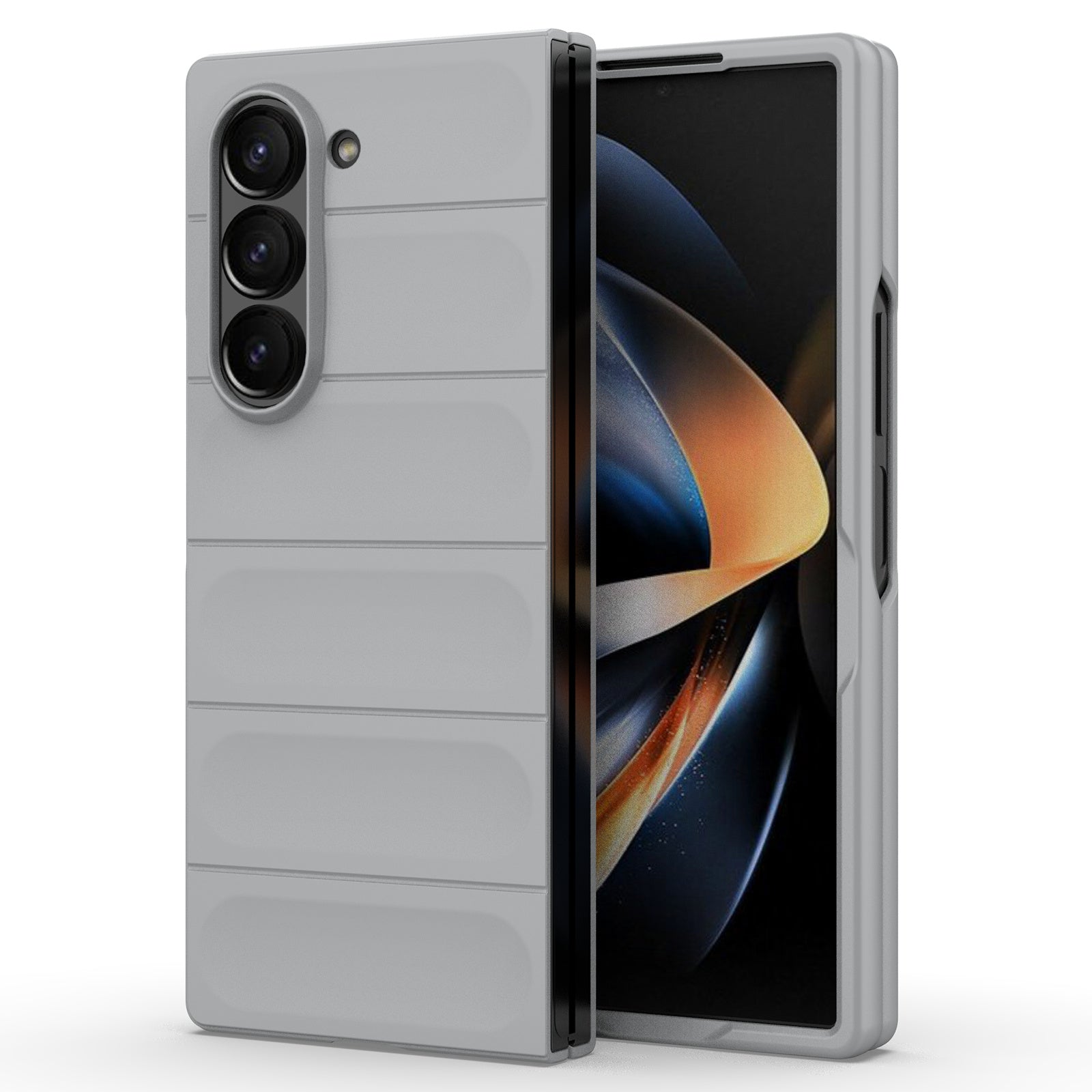 For Samsung Galaxy Z Fold6 5G Case Rugged Hard PC Folding Phone Cover - Light Grey
