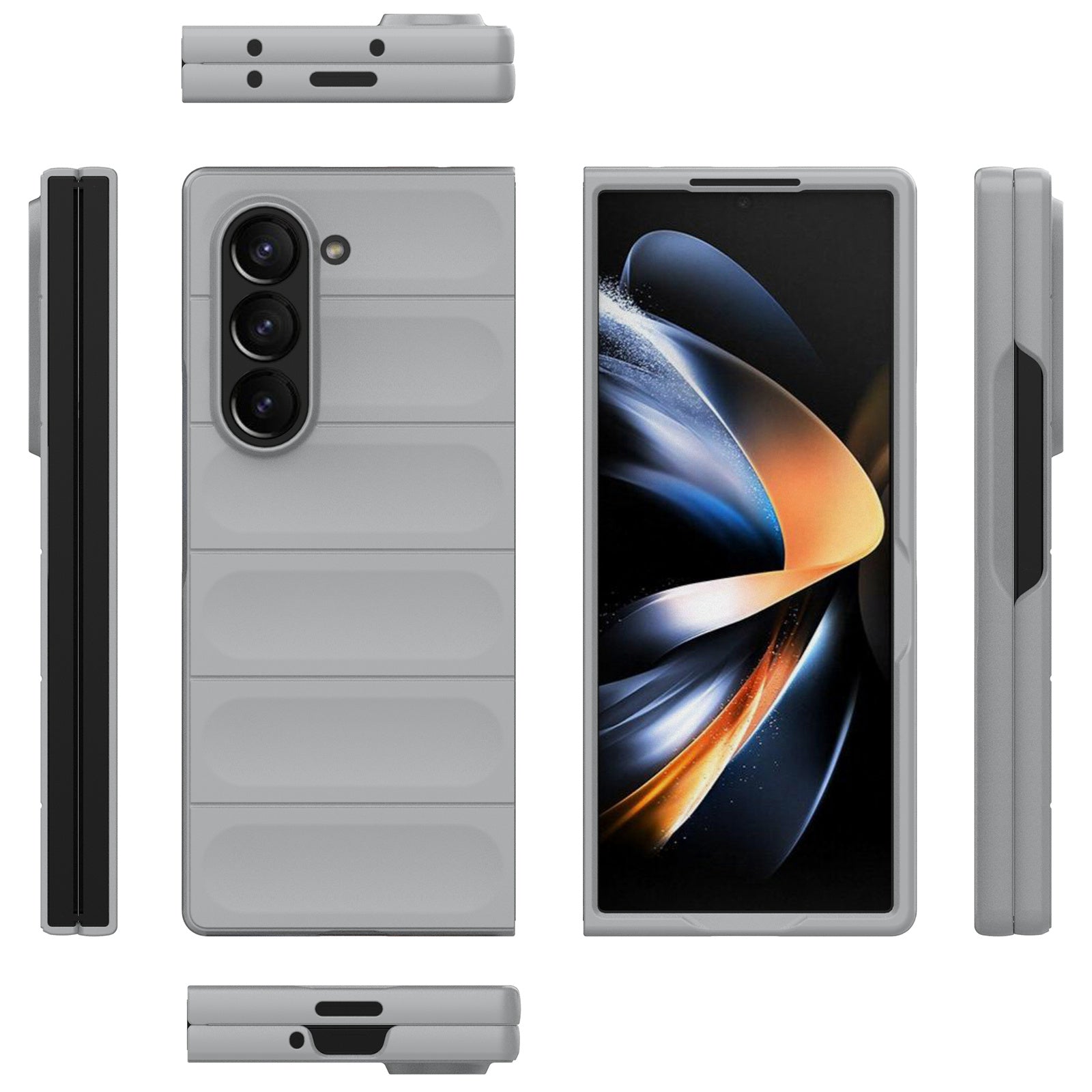 For Samsung Galaxy Z Fold6 5G Case Rugged Hard PC Folding Phone Cover - Light Grey