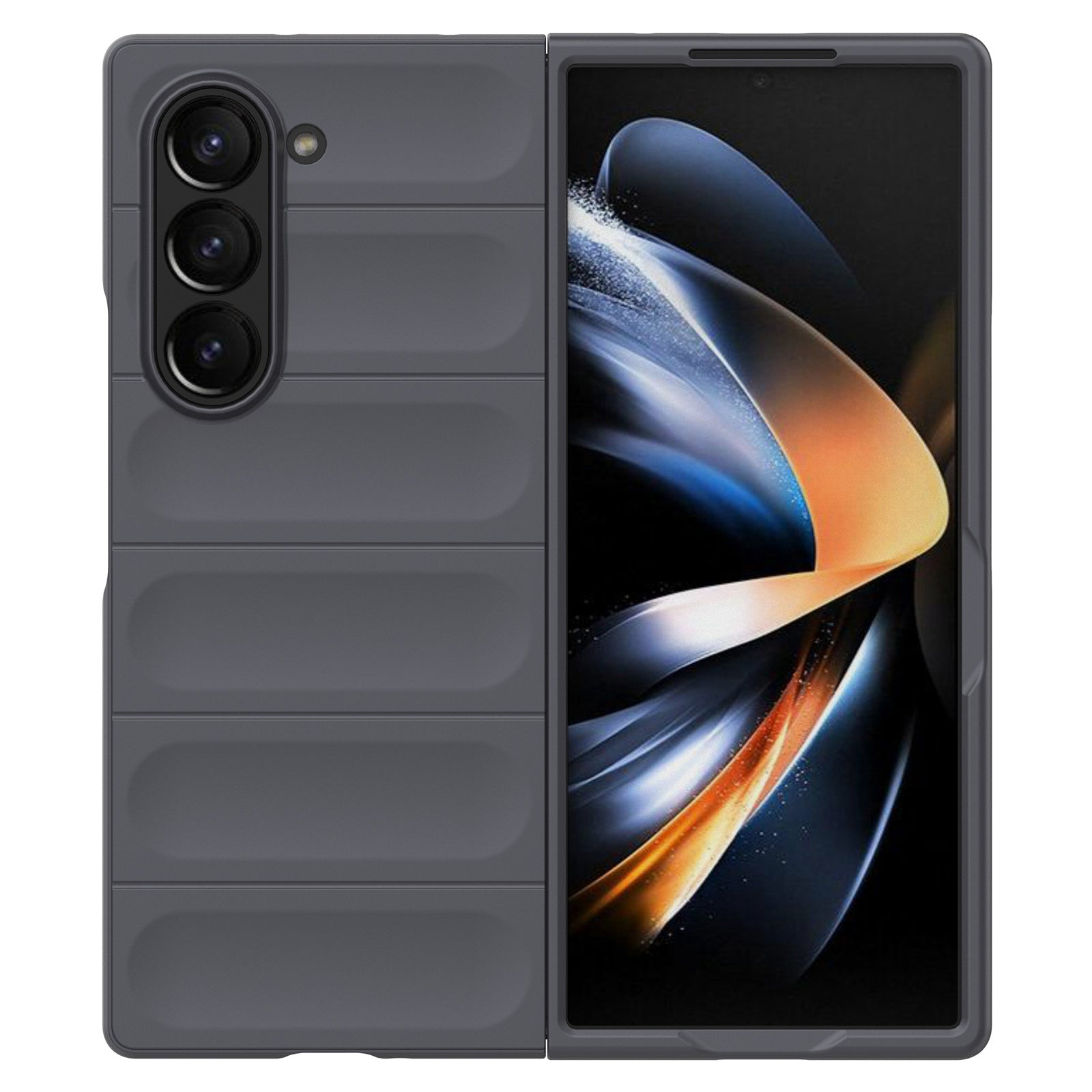 For Samsung Galaxy Z Fold6 5G Case Rugged Hard PC Folding Phone Cover - Dark Grey