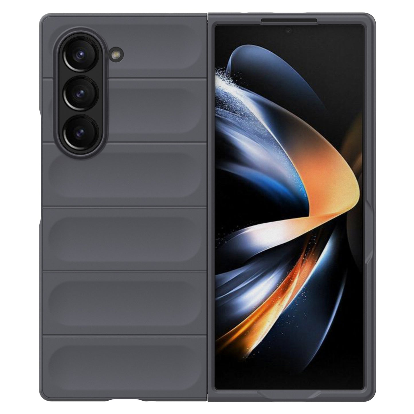 For Samsung Galaxy Z Fold6 5G Case Rugged Hard PC Folding Phone Cover - Dark Grey