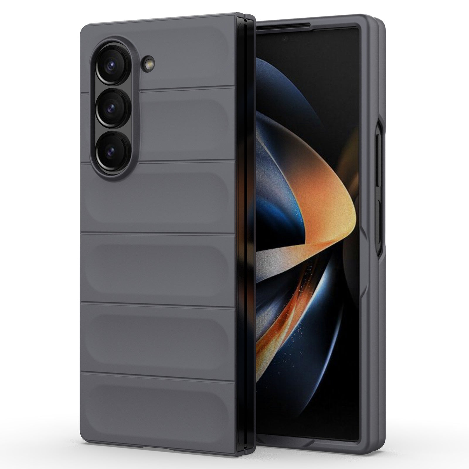 For Samsung Galaxy Z Fold6 5G Case Rugged Hard PC Folding Phone Cover - Dark Grey