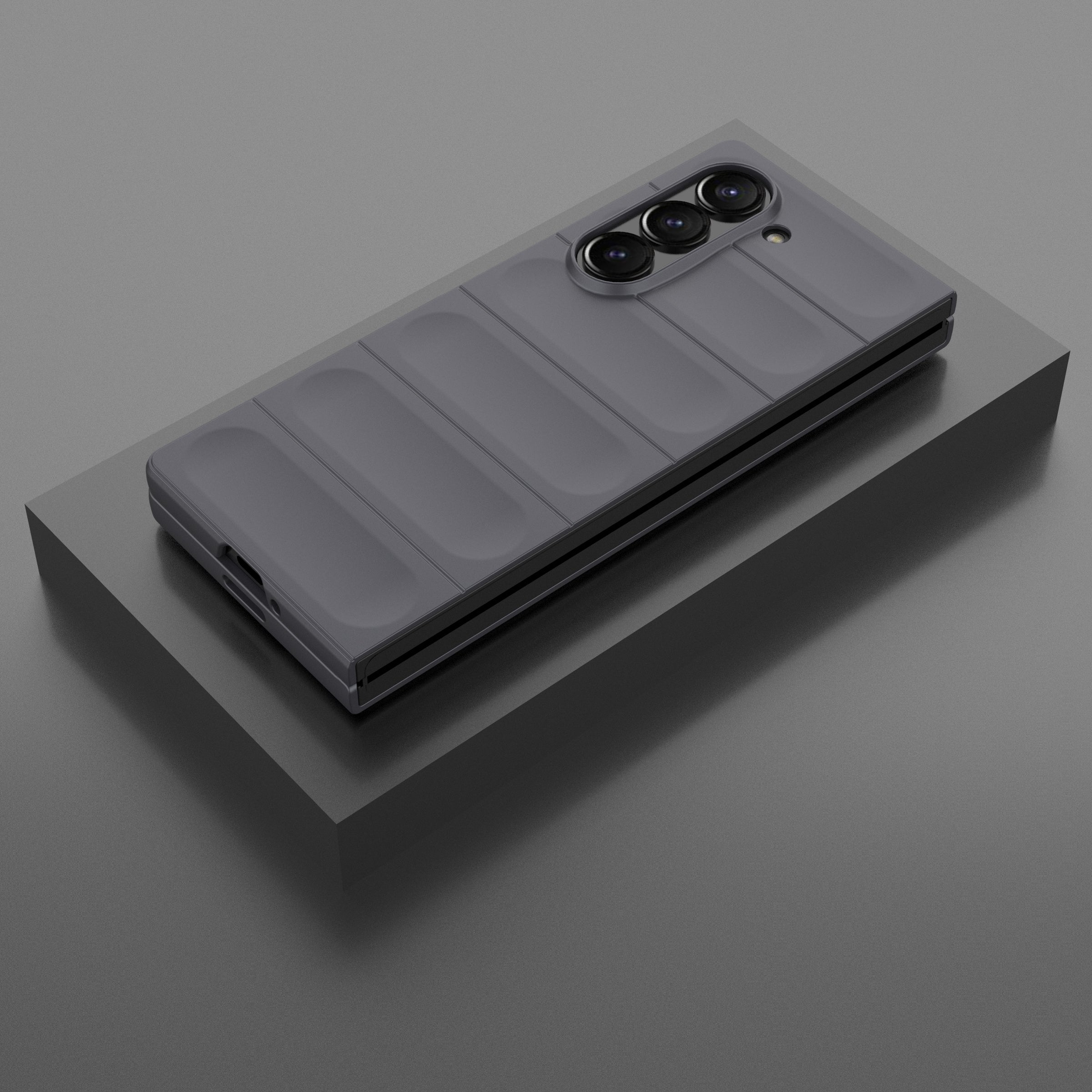 For Samsung Galaxy Z Fold6 5G Case Rugged Hard PC Folding Phone Cover - Dark Grey