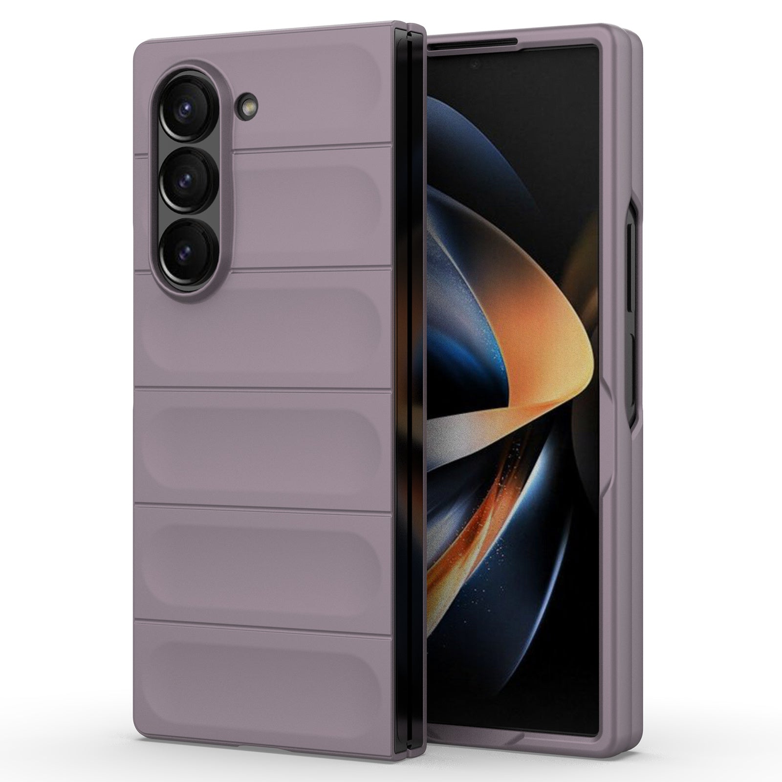 For Samsung Galaxy Z Fold6 5G Case Rugged Hard PC Folding Phone Cover - Light Purple