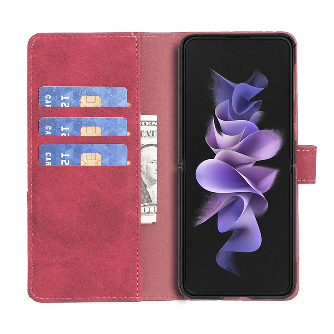 BINFEN COLOR BF05 For Samsung Galaxy Z Fold6 5G Case PU Leather Geometric Phone Cover - Red