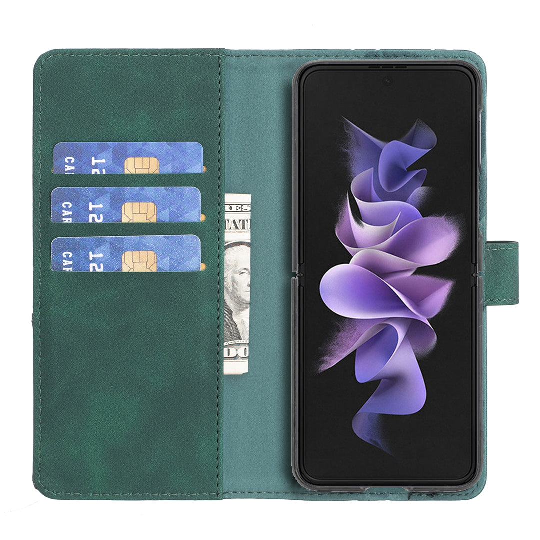 BINFEN COLOR BF05 For Samsung Galaxy Z Fold6 5G Case PU Leather Geometric Phone Cover - Green