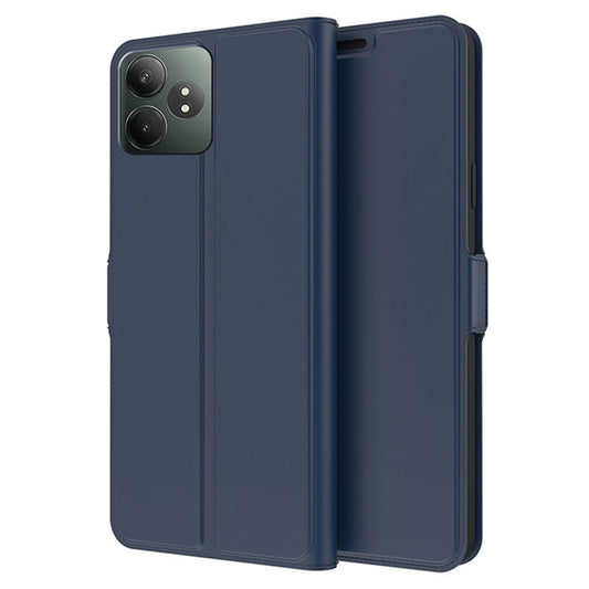 For Realme GT Neo6 SE 5G / GT Neo6 5G Protective Case Card Slots PU Leather Flip Phone Cover - Blue