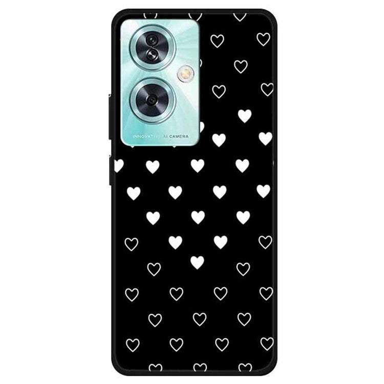 For OnePlus Nord N30 SE 5G Case Pattern Design Slim TPU Phone Cover - White Hearts