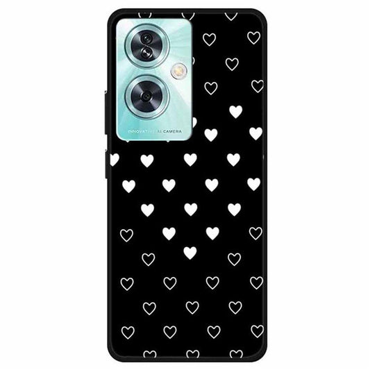 For OnePlus Nord N30 SE 5G Case Pattern Design Slim TPU Phone Cover - White Hearts