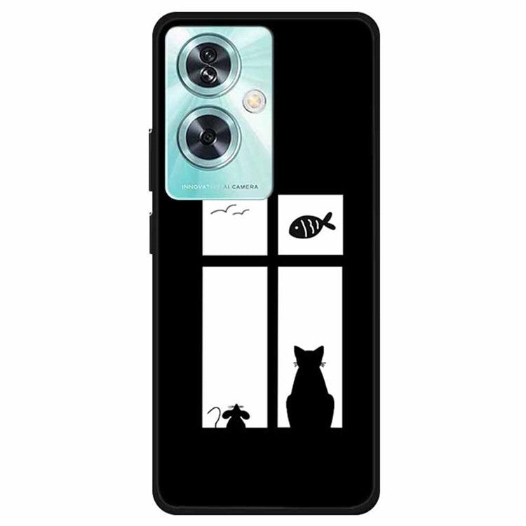 For OnePlus Nord N30 SE 5G Case Pattern Design Slim TPU Phone Cover - Cat and Mouse