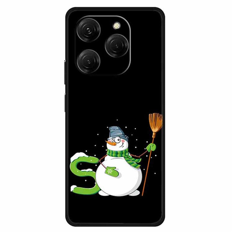 For TECNO Spark 20 Pro Case Soft TPU Mobile Phone Cover Pattern Printed -  Snowman