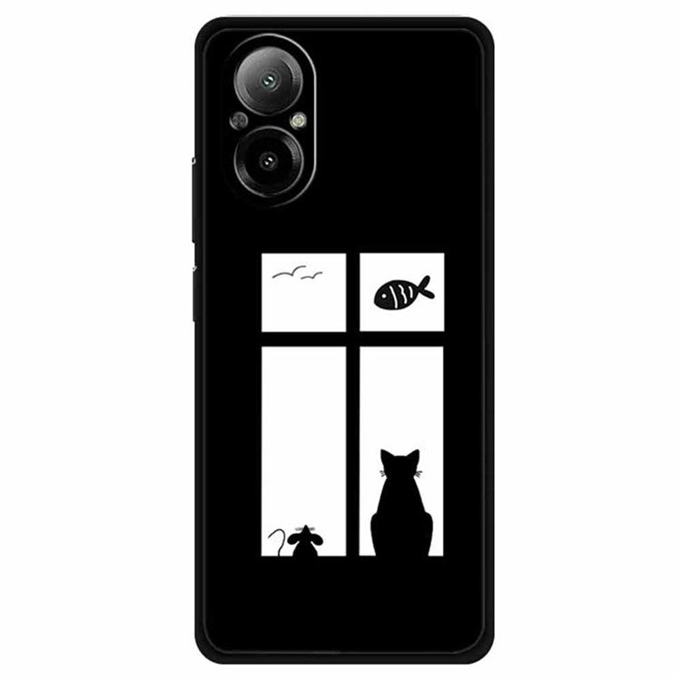 For Realme C67 4G TPU Case Pattern Printing Protective Phone Cover -  Cat and Mouse