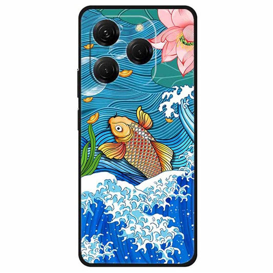 For TECNO Spark 20 Pro Case TPU Phone Cover Art Aesthetic Pattern - Carp Surfing