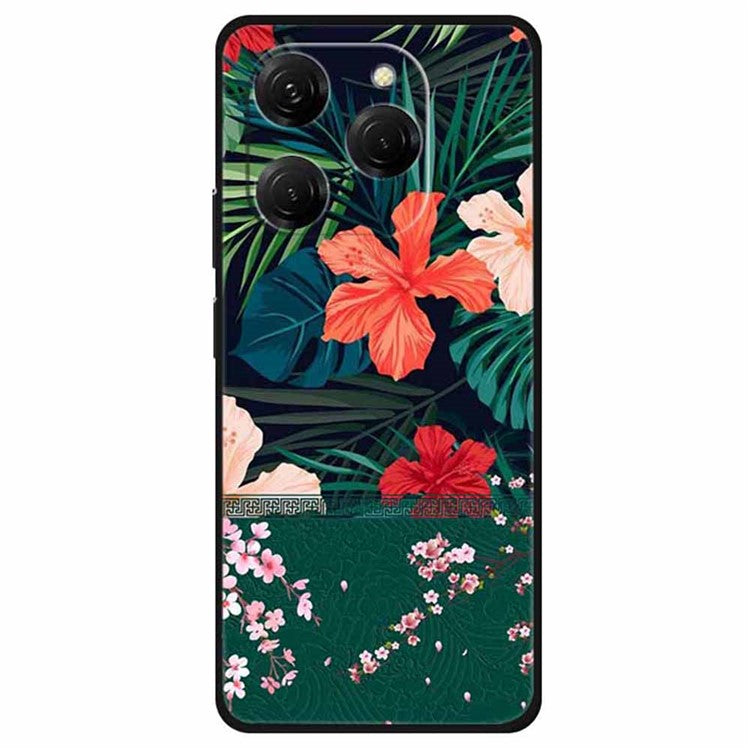 For TECNO Spark 20 Pro Case TPU Phone Cover Art Aesthetic Pattern - Flowers