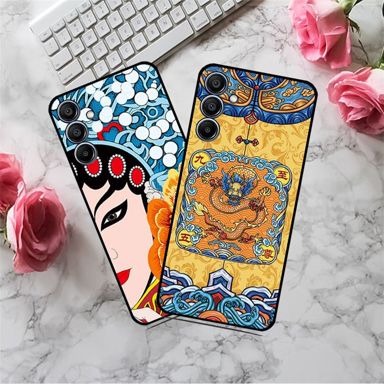 For Samsung Galaxy F15 5G / M15 5G Case Ethnic Pattern Printing TPU Soft Phone Cover - Golden Carp
