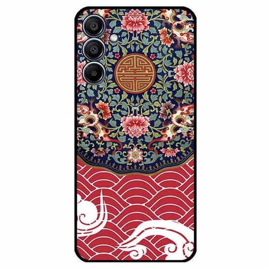 For Samsung Galaxy F15 5G / M15 5G Case Ethnic Pattern Printing TPU Soft Phone Cover - Floral Cluster / Dragon
