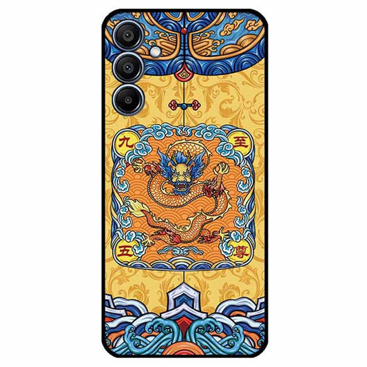 For Samsung Galaxy F15 5G / M15 5G Case Ethnic Pattern Printing TPU Soft Phone Cover - Emperor and Dragon