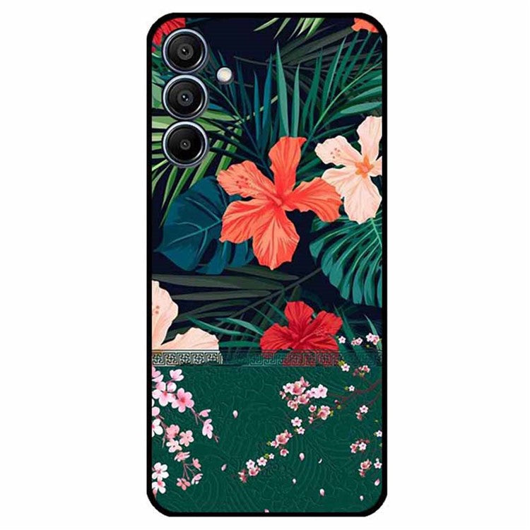 For Samsung Galaxy F15 5G / M15 5G Case Ethnic Pattern Printing TPU Soft Phone Cover - Flower Leaf Wall