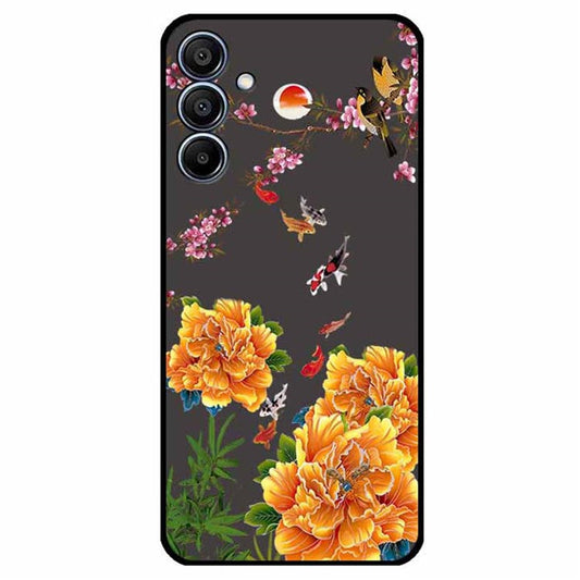 For Samsung Galaxy F15 5G / M15 5G Case Ethnic Pattern Printing TPU Soft Phone Cover - Flower and Fish