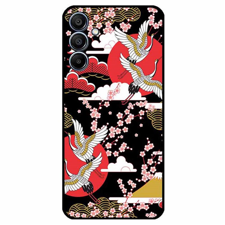 For Samsung Galaxy F15 5G / M15 5G Case Ethnic Pattern Printing TPU Soft Phone Cover - Four Cranes Soaring