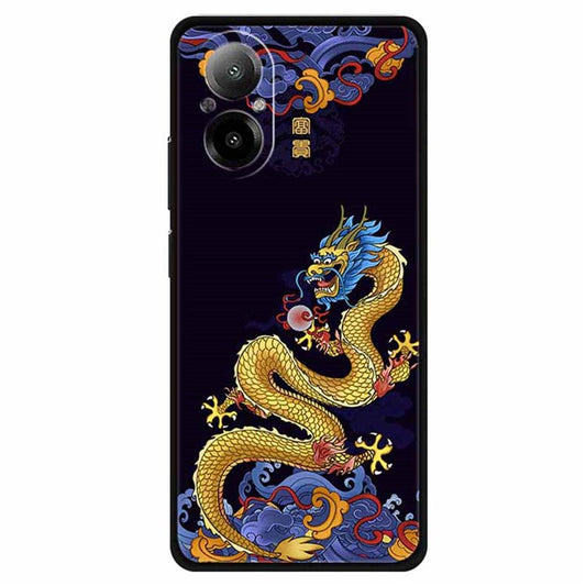 For Realme C67 4G Case Soft TPU Phone Cover Ethnic Pattern Printing - Dragon