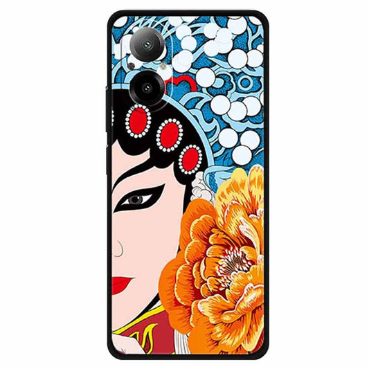 For Realme C67 4G Case Soft TPU Phone Cover Ethnic Pattern Printing - Peking Opera Face