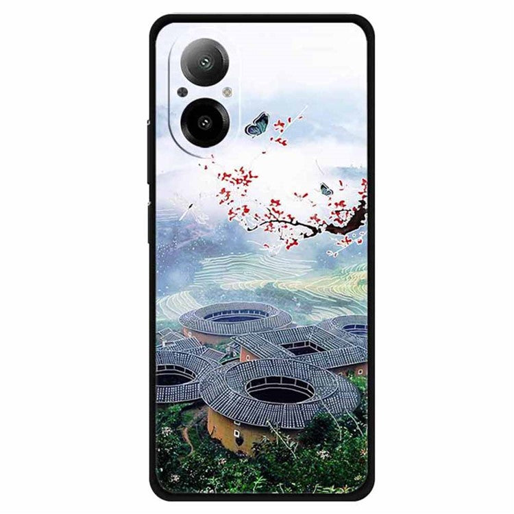 For Realme C67 4G Case Soft TPU Phone Cover Ethnic Pattern Printing - Hakka Earthen House