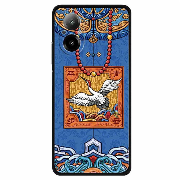 For Realme C67 4G Case Soft TPU Phone Cover Ethnic Pattern Printing - Step into the Azure Clouds