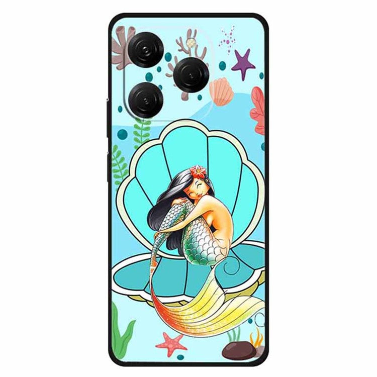 For TECNO Spark 20 Pro Case Pattern Slim Shockproof Back TPU Cover - Mermaid Clam