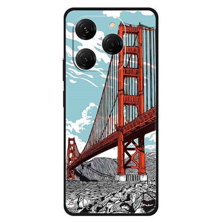 For TECNO Spark 20 Pro Case Pattern Slim Shockproof Back TPU Cover - Golden Gate Bridge