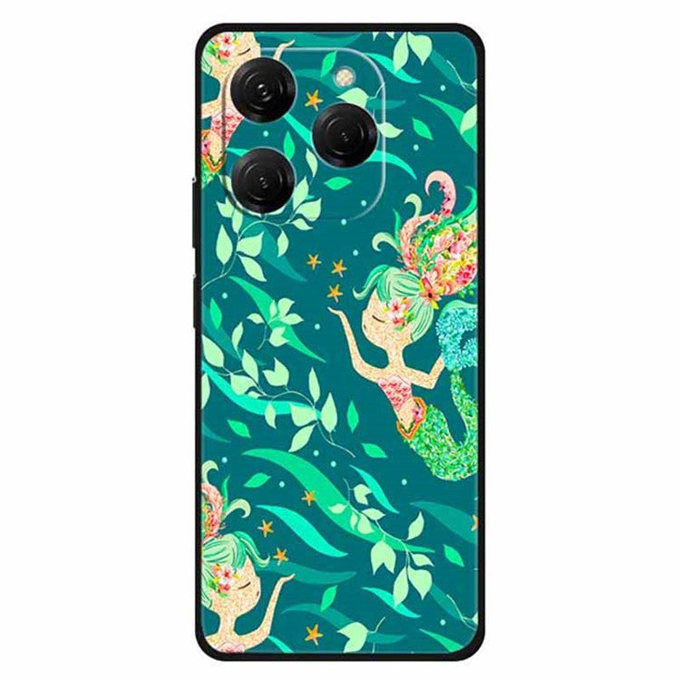 For TECNO Spark 20 Pro Case Pattern Slim Shockproof Back TPU Cover - Beauty Fish