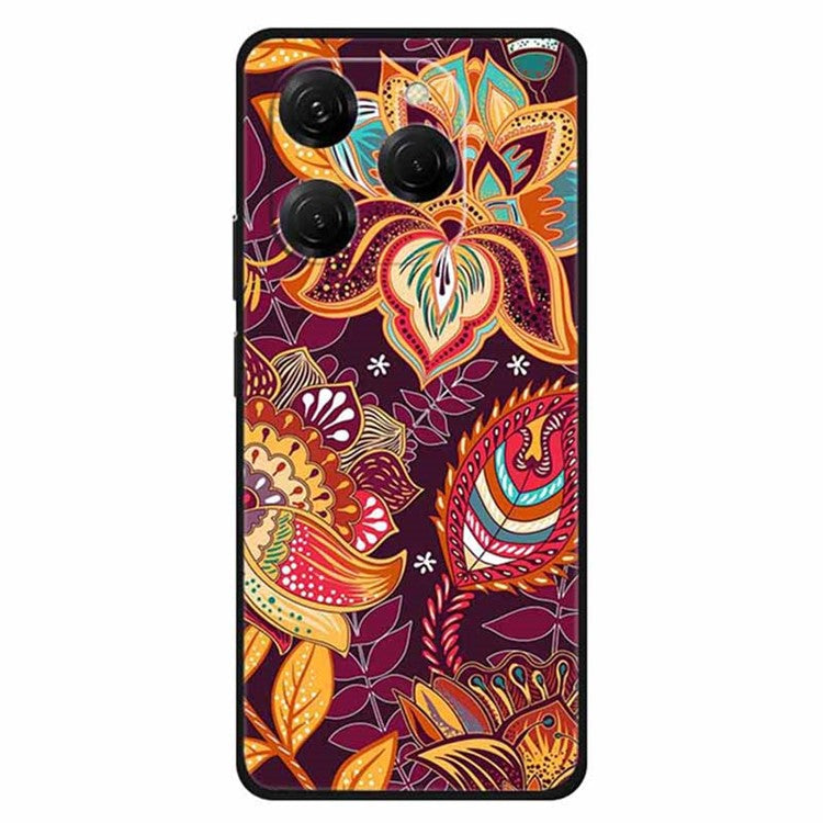 For TECNO Spark 20 Pro Case Pattern Slim Shockproof Back TPU Cover - Cercis Gold Flower